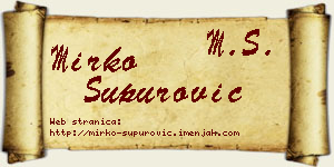 Mirko Supurović vizit kartica